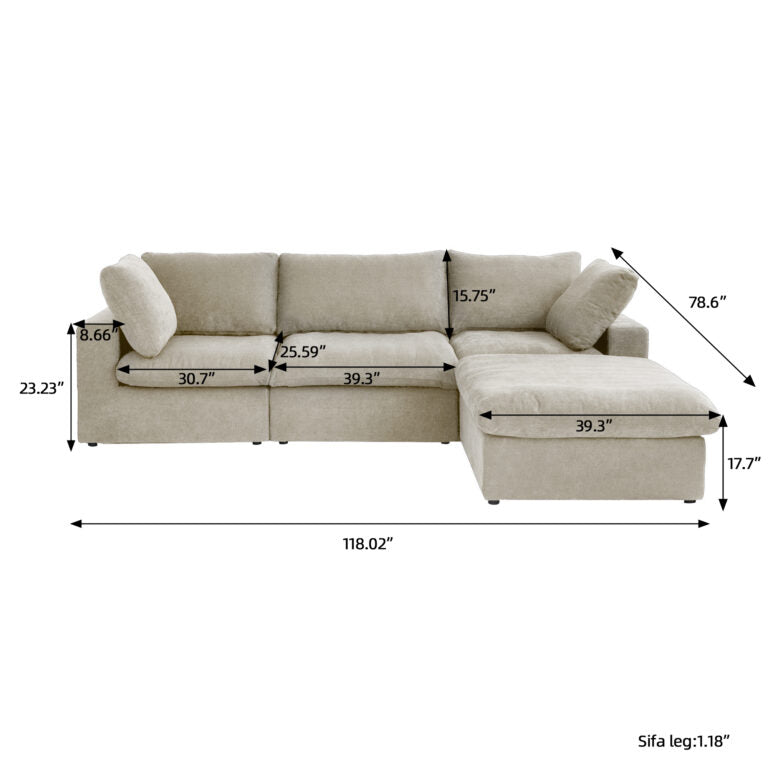 The Ashton 120'w/ottoman